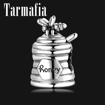 

100% Real 925 Sterling Silver Sweet Life Bee Honey Jar Charm Bead fit Original Women Charm Bracelets Women Fine Jewelry Making