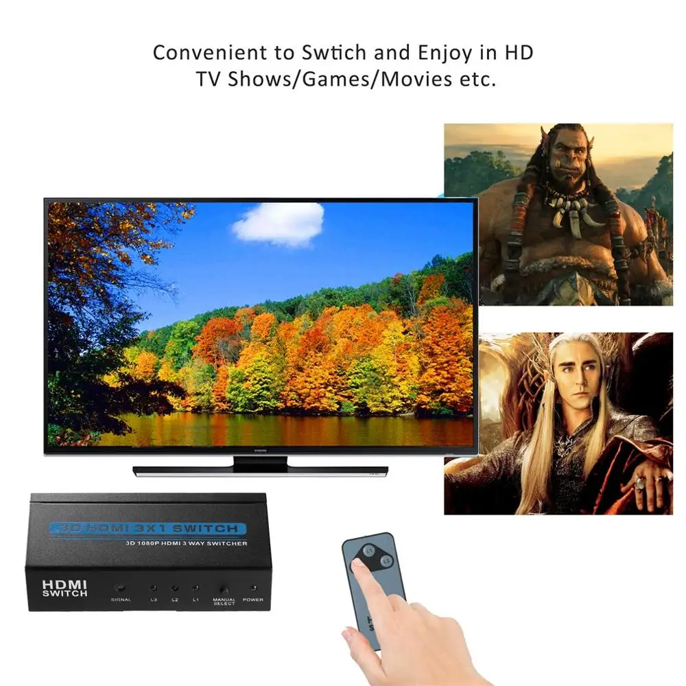 3 порта 1080P HDMI переключатель Селекторный переключатель 3x1 сплиттер коробка Ultra HD для HDTV Xbox PS3 PS4 мультимедиа