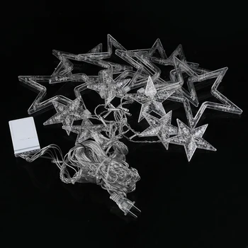 

PVC Bulbs Globes Balls Five Pointed Star Fairy String Lights LED Lamps Christmas Party Decoration 220V LED Star Curtain Light