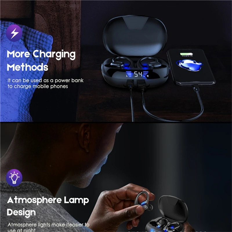 TWS Bluetooth 5 0 наушники беспроводные для смартфона спортивные беговые HiFi стерео