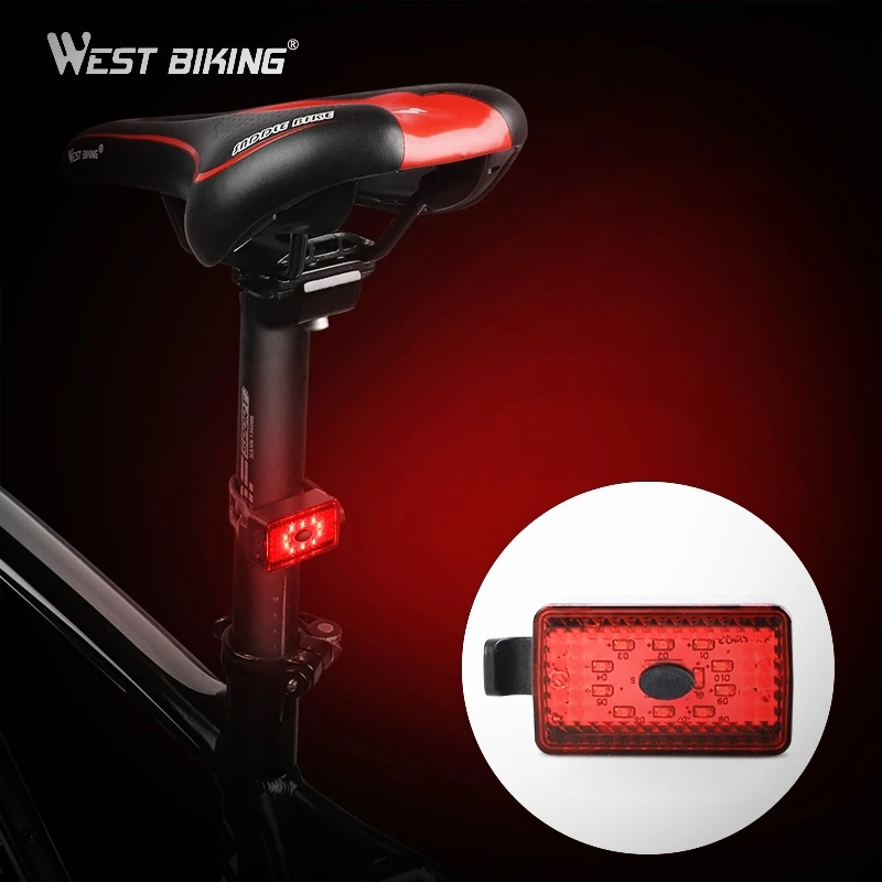 WEST BIKING Водонепроницаемый велосипед хвост светильник для верховой езды