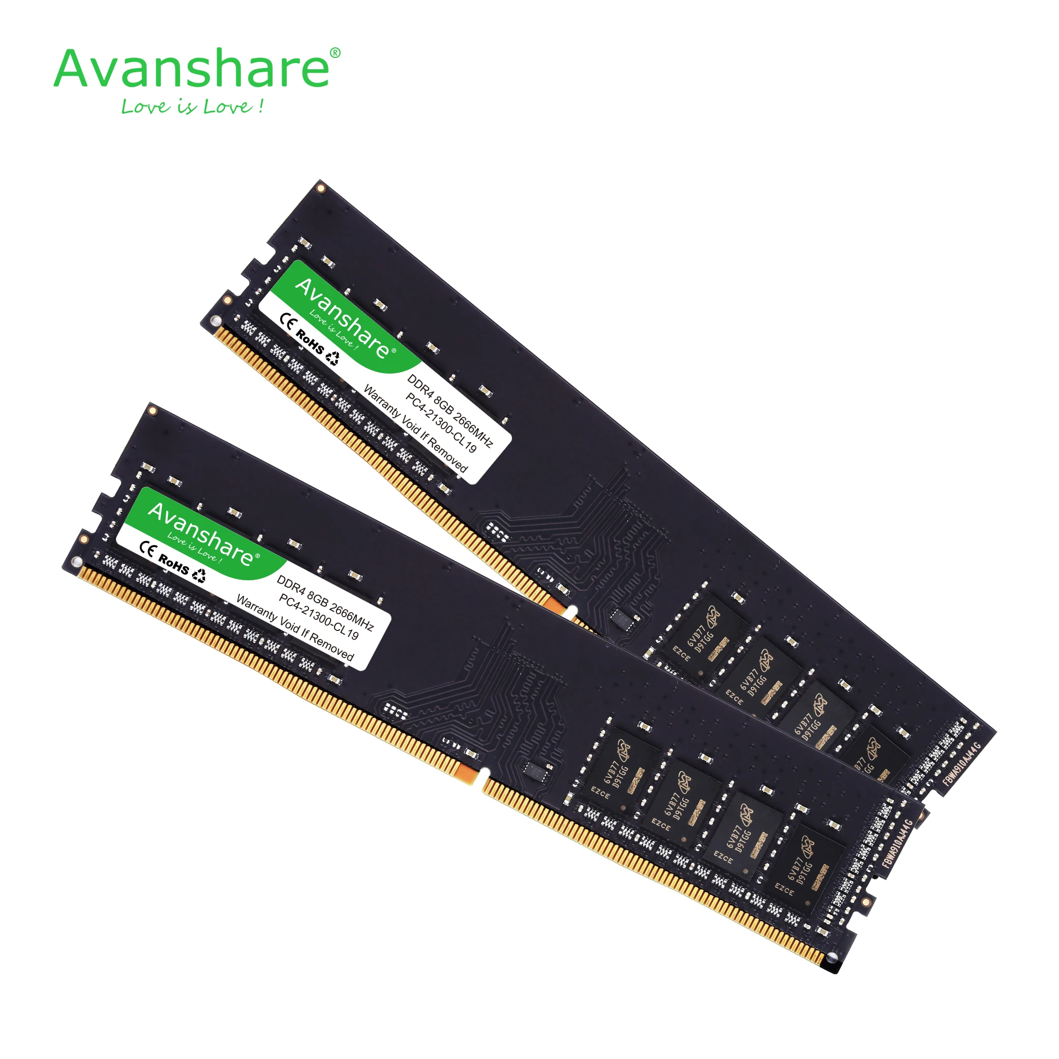 ОЗУ Avanshare DDR4 8 ГБ 4 16 32 2400 МГц 2666 3200 DIMM для настольного компьютера поддержка