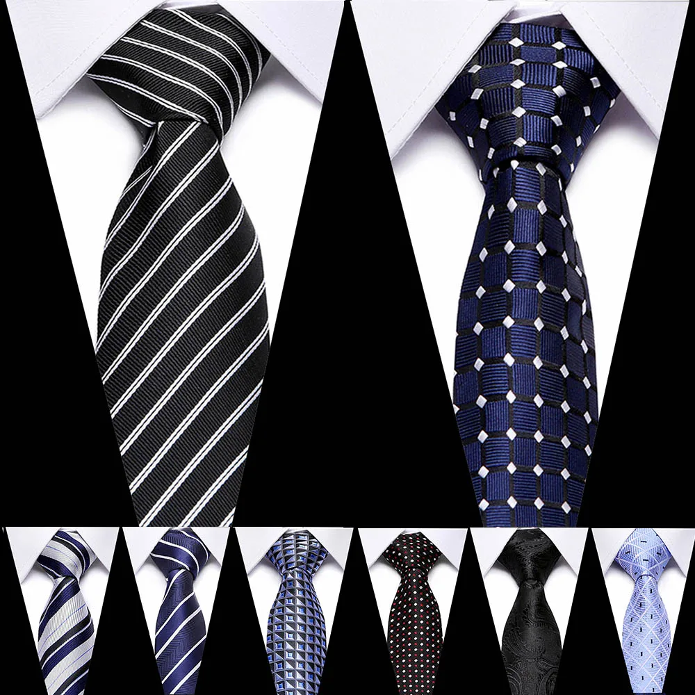 

Men's ties 7.5cm 100% Silk Stripe&Lattice&Floral Necktie Business Formal Wedding Tie Gift Gravata