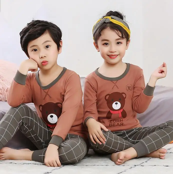 color at picture Одежда для маленьких девочек; пижамный комплект; одежда для сна для маленьких мальчиков и девочек; Детские пижамные комплекты; Хлопковая пижама; От 2 до 14 лет для маленьких мальчиков; детская одежда - Цвет: color at picture