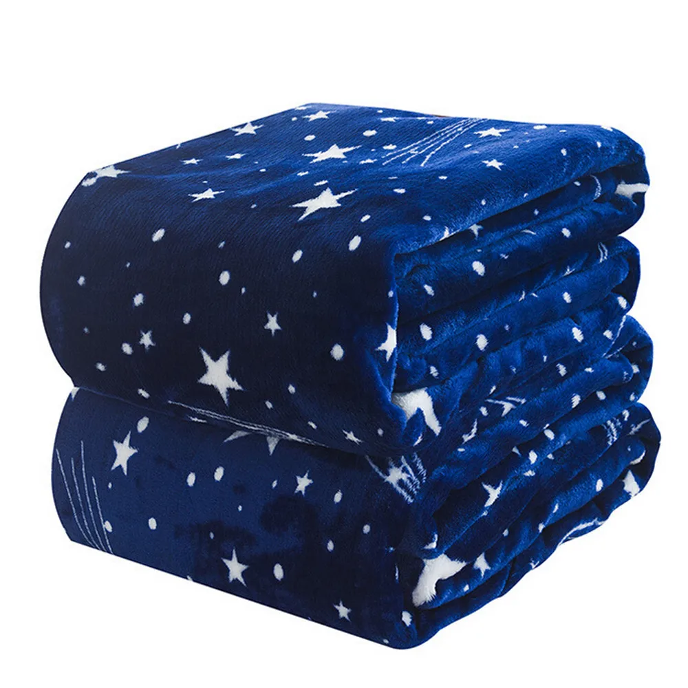 High Quality Blanket Super Fleece Soft Warm Solid Warm Micro Plush Flannel Star Blanket Throw Rug Sofa Bedding Bedspread Winter-5
