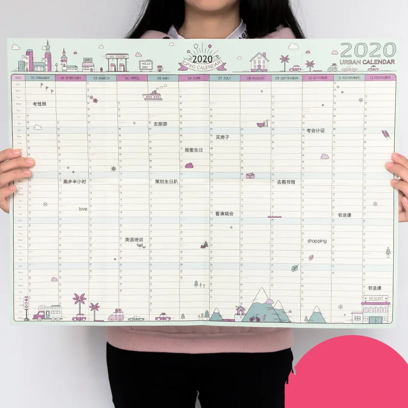 2020, 365 дней, планировщик, настенный бумажный календарь, офисный, школьный, ежедневный планировщик, заметки, Расписание, ежедневное