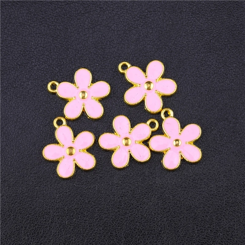 As Photo 15 Pieces Juya 15 шт. эмалированные подвески в форме цветов с рисунком Микки и Минни, подвески для женщин, Детские Модные ювелирные изделия - Окраска металла: As Photo 15 Pieces
