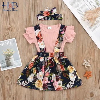 

Humor Bear Girls Spring Summer Baby Girl Clothes Set Toddler Cotton Suit Kids Girl Outfits Tracksuit Infant Clothing Set