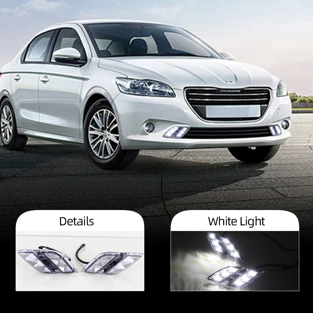 Автомобильная проблесковая 1 пара для Peugeot 301 2014 2015 светодиодный DRL Габаритные