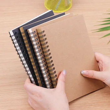 

Journal Kraft Black Paper Coil Notebook Sketchbook Diary For Drawing Painting Spiral Notepad Office School Supplies Stationery