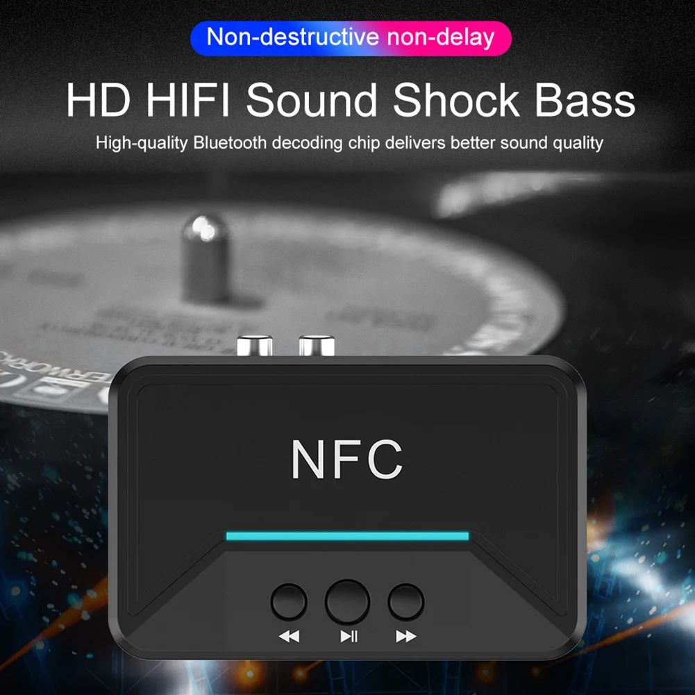 Bluetooth 5 0 Receiver Smart NFC A2DP RCA AUX 3 5MM Jack Wireless Adapter Suppotr USB Play For Auto Household Speaker Headphone