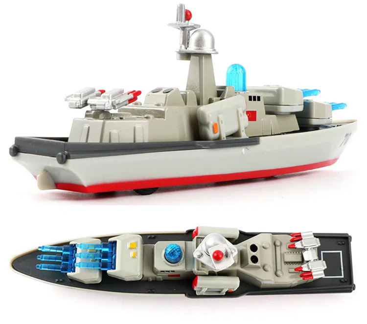 Изысканный ETI-1504 эскорт warship сплав модель, Моделирование звука и света сзади силы детский военный корабль