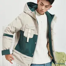 90% утиный пух куртка мужская Толстая теплая парка Повседневная С Капюшоном зимние мужские пальто ветрозащитные ветровки S-3XL