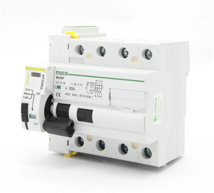 Matismart MT53RA 4P RCCB 63A 100ma recluser с дистанционным сухим контактом