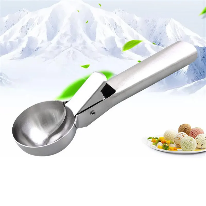 Кухонный Совок из нержавеющей стали для ложкаа для мороженого картошка 5 см кухонный инструмент ложка Пружинные ручные кухонные принадлежности