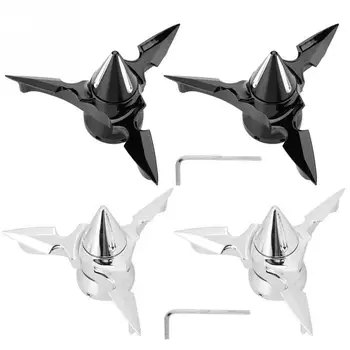 

Motorcycle Spun Blade Spinning Front Axle Wheel Nut Cap Cover for Harley Dyna Softail Electra Glide Touring V-Rod Chrome