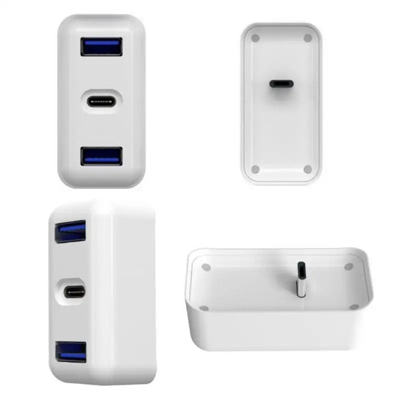 TC04 Расширительная док-станция 3 порта 2 USB 3,0 type-C Быстрая Зарядка адаптер питания защита цепи небольшой тонкий мини usb-хаб для MacBook