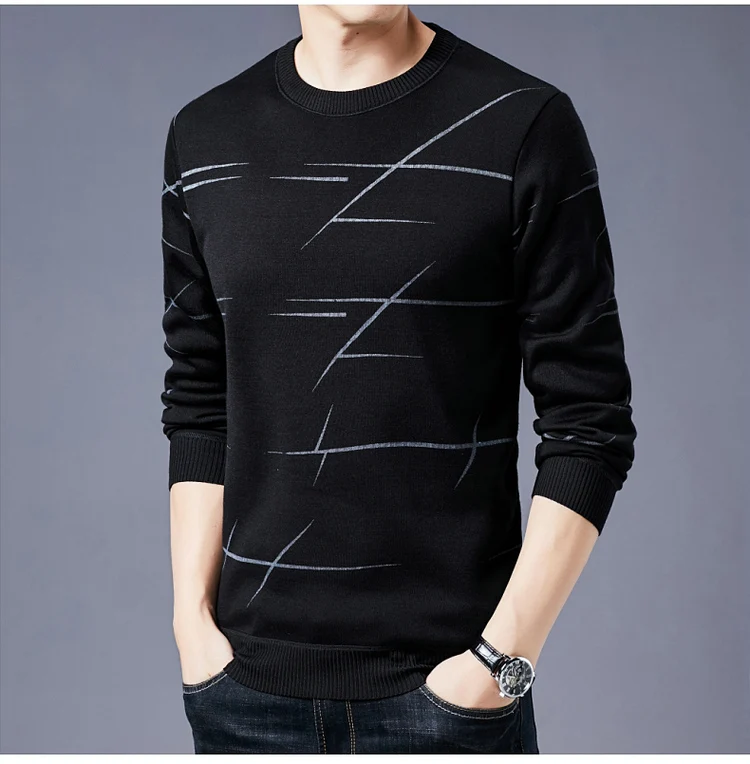 MIACAWOR New Men Sweater Winter Thick Pullover Men Knitted Jersey Hombre Slim Fit Jumpers Men Casual O-Neck Pull Homme Y237