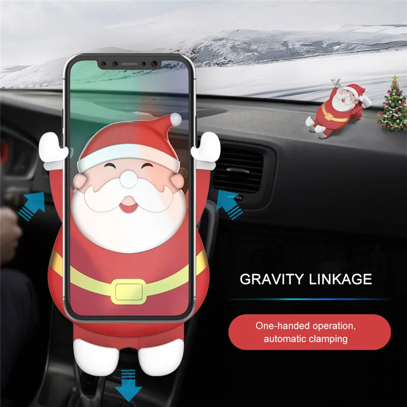 Автомобильный держатель для мобильного телефона Santa Air Outlet Gravity gps навигационный кронштейн автомобильные аксессуары внутреннее крепление рождественские подарки Прямая поставка