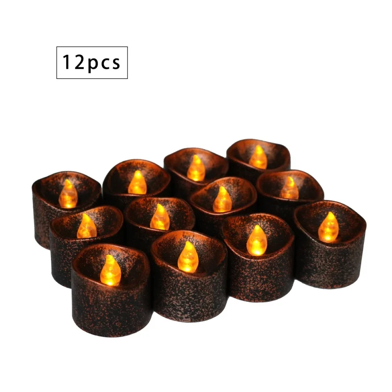 24 pcs Merry Christmas Flameless LED Candles Set Home Decors Electric Candle For Christmas Year Party Bar Decor