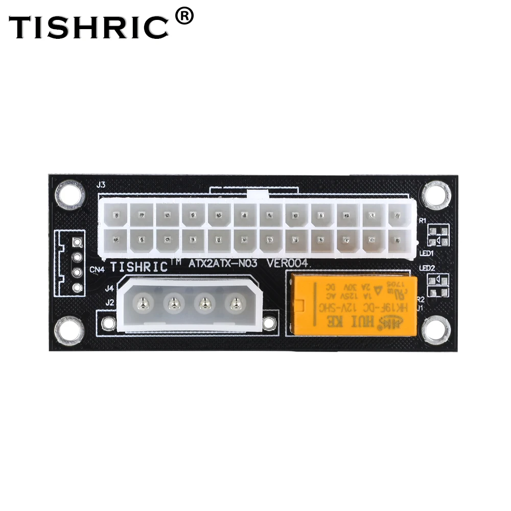 Ofertas Especiales TISHRIC-Adaptador de sincronización de fuente de alimentación Dual PSU Add2psu ATX de 24 pines a 4 pines, conector síncrono Molex, tarjeta elevadora para minería BTC Erb1eO3Xn7a