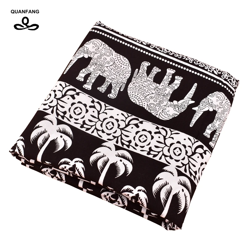 QUANFANG с принтом слона летняя швейная ткань имитация шелка юбка платье рубашка материал полуметр 50x140 см/шт