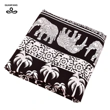 QUANFANG с принтом слона летняя швейная ткань имитация шелка юбка платье рубашка материал полуметр 50x140 см/шт