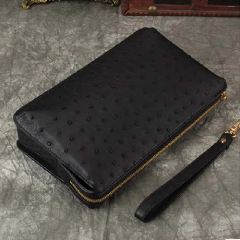 Ourui true Struisvogel lederen mannen handtas lederen Clip pakket mannelijke Mannen clutch bag Ourui true Struisvogel lederen mannen handtas lederen Clip pakket mannelijke Mannen clutch bag
