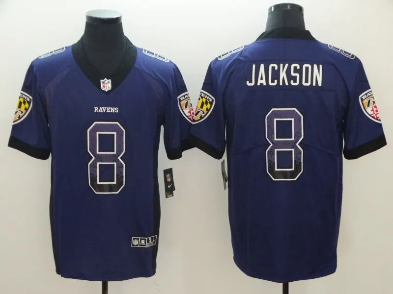 As photo Все сшитые мужские wo мужские новые молодежные Детские th Baltimore Lamar Jackson 8 Джерси - Цвет: As photo