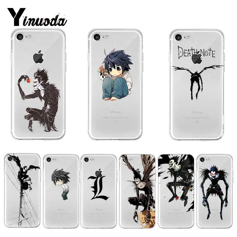 

Yinuoda Death Note Back phone Cover Soft TPU Cases for Apple iPhone 8 7 6 6S Plus X XS max 5 5S SE XR Cover