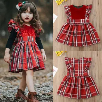 

Baby Girls Dress 3M-3Y Princess Baby Flower Girl Dress Dot Cotton Long Sleeve Party Dress Clothes