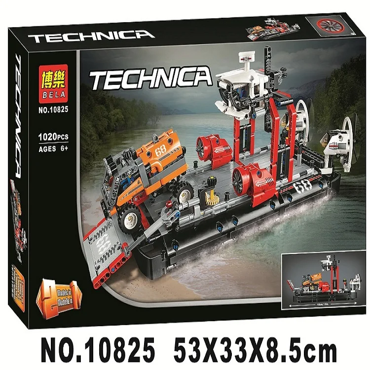 BELA 10825 1020Pcs Technic The Hovercraft Ferry Ferryboat Bela Building Block Compatible 42076 Brick Toys For Children