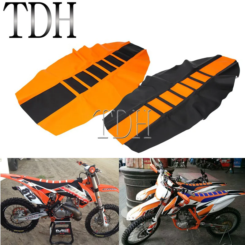 

MX Enduro Orange Ribbed Traction Gripper Seat Cover for EXC XCW XCF SX SX-F Six Days 65 85 125 150 250 350 450 500 Motocross