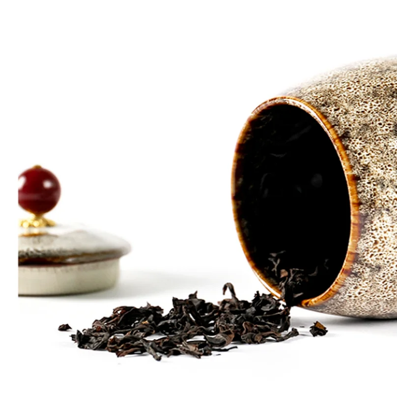 Tea Tin Box Tea Canister Ceramic Storage Jar Airtight Container Kiln Change Ceramics Storage Sealed Jar with Cover Tea Caddy Home Tea Box Food Organize Box Candy Jar Decoration Storage Tank