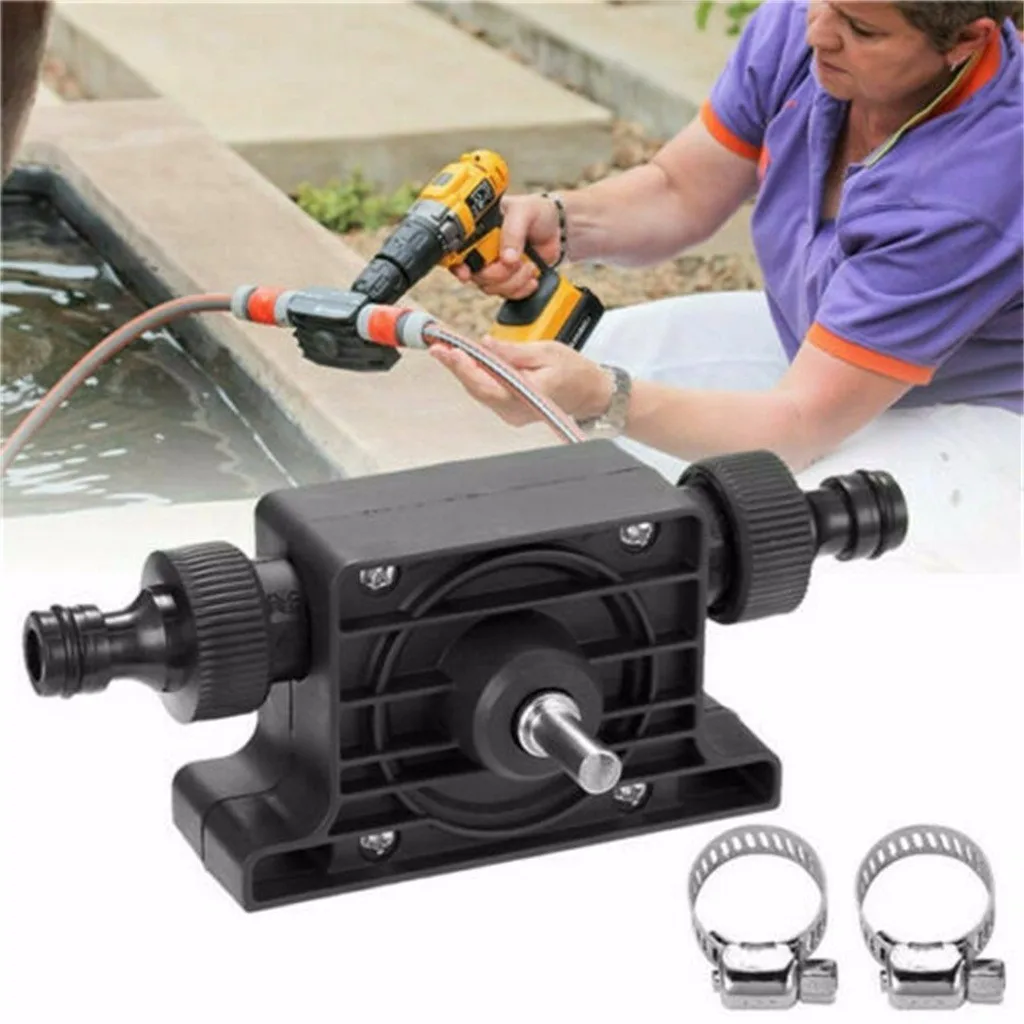 Portable Pump Electric Drill Pump Set Self Priming Transfer Pumps Oil Fluid Water Pump With Two Connectors For Drill Chucks