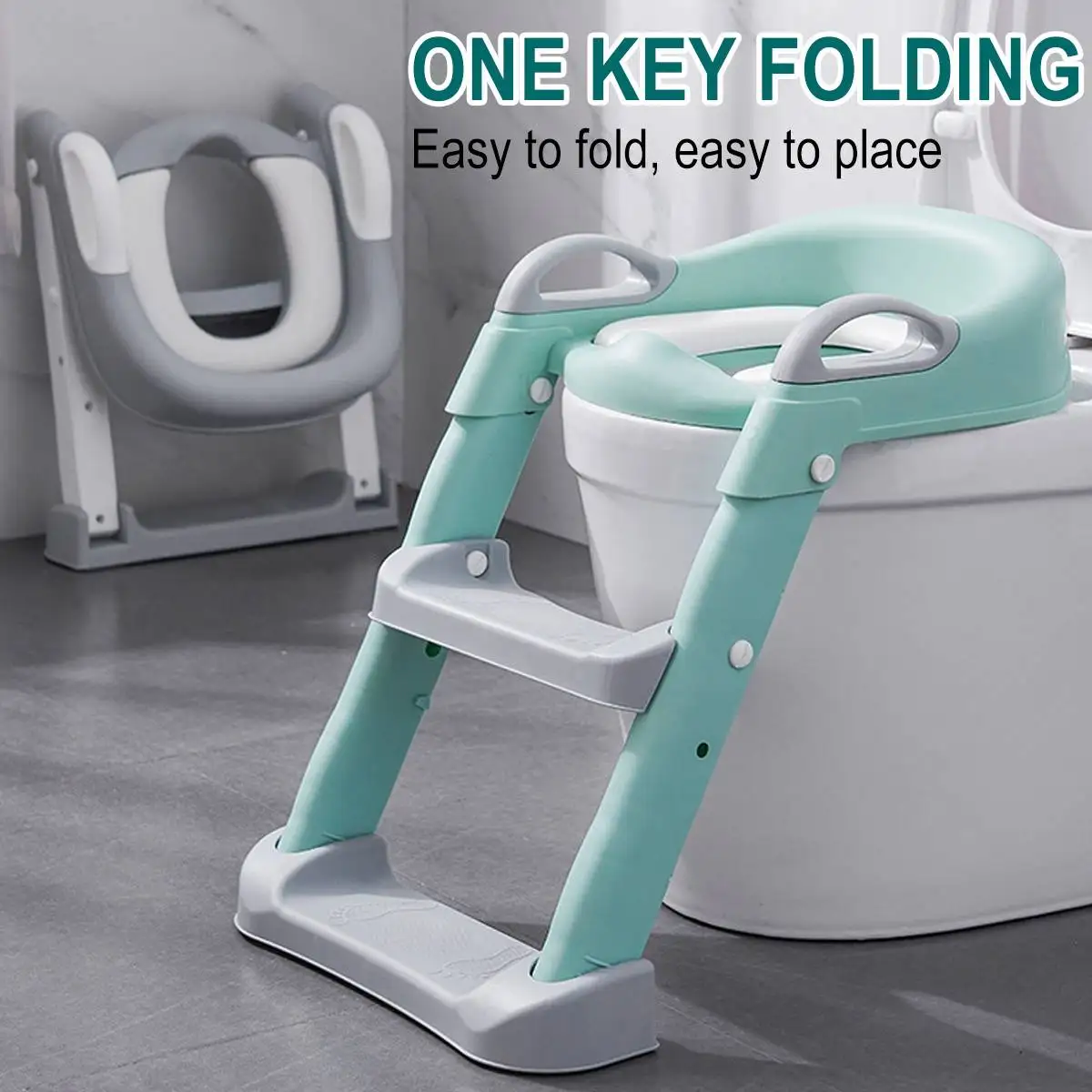 Plegable orinal bebé infantil niños asiento de entrenamiento para el baño ajustable con escalera portátil orinal entrenamiento para asientos de seguridad para niños