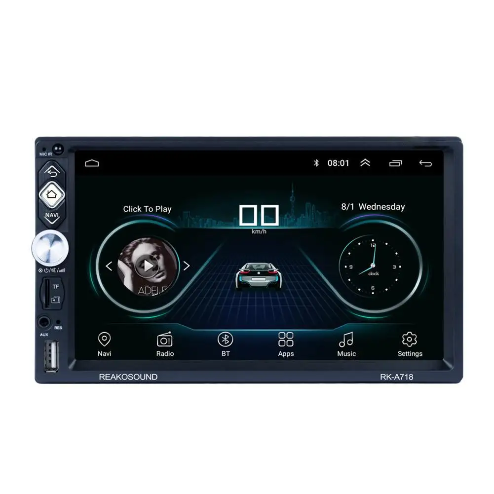 Android 8,1 автомобильный Mp5 плеер gps+ Phonelink+ Wifi+ Bluetooth+ FM функция USB MP3 MP4 A7 1.3GHZx4 с камерой заднего вида