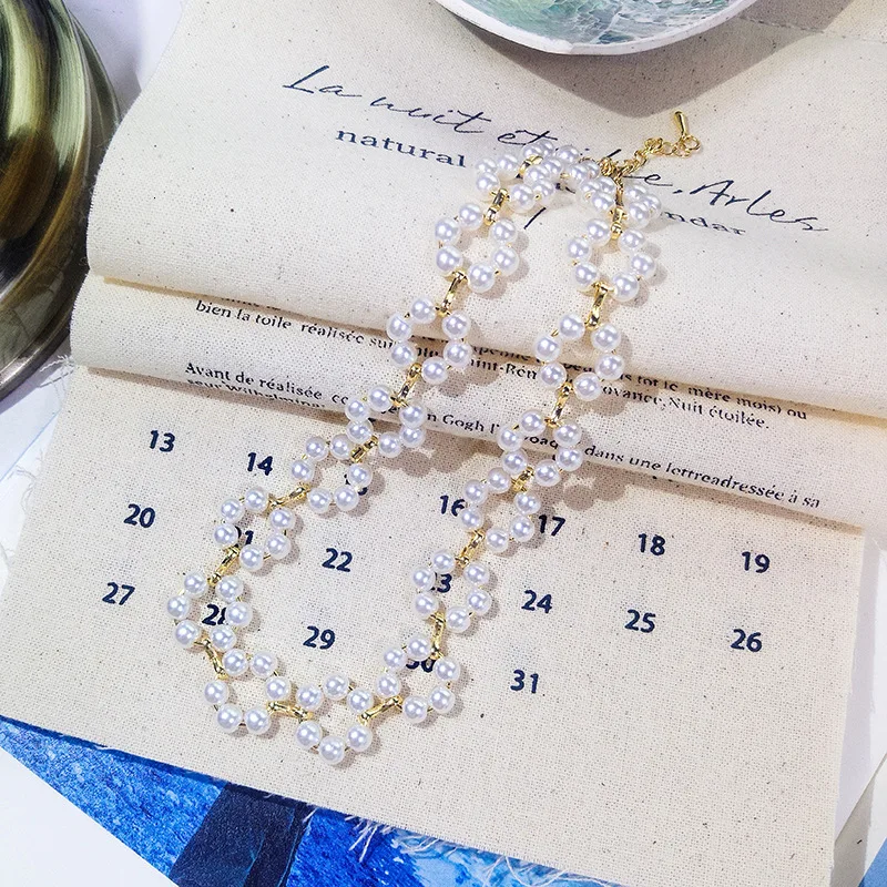 New Fashion Popular Exquisite Accessories Pearl Clavicle Chain Woman Neck Ornaments Choker Necklace Tide Trendy Gift Party Punk