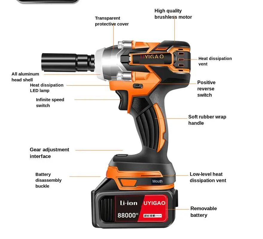 Uyigao Impact Wrench Norway, SAVE 34 