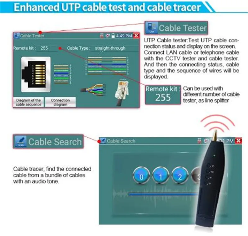 4K 7 "1920*1200 IPC монитор камеры CCTV Тест er 4MP CVBS аналоговый сенсорный экран с IP HDMI 8G wifi H.265 CCTV Тест er