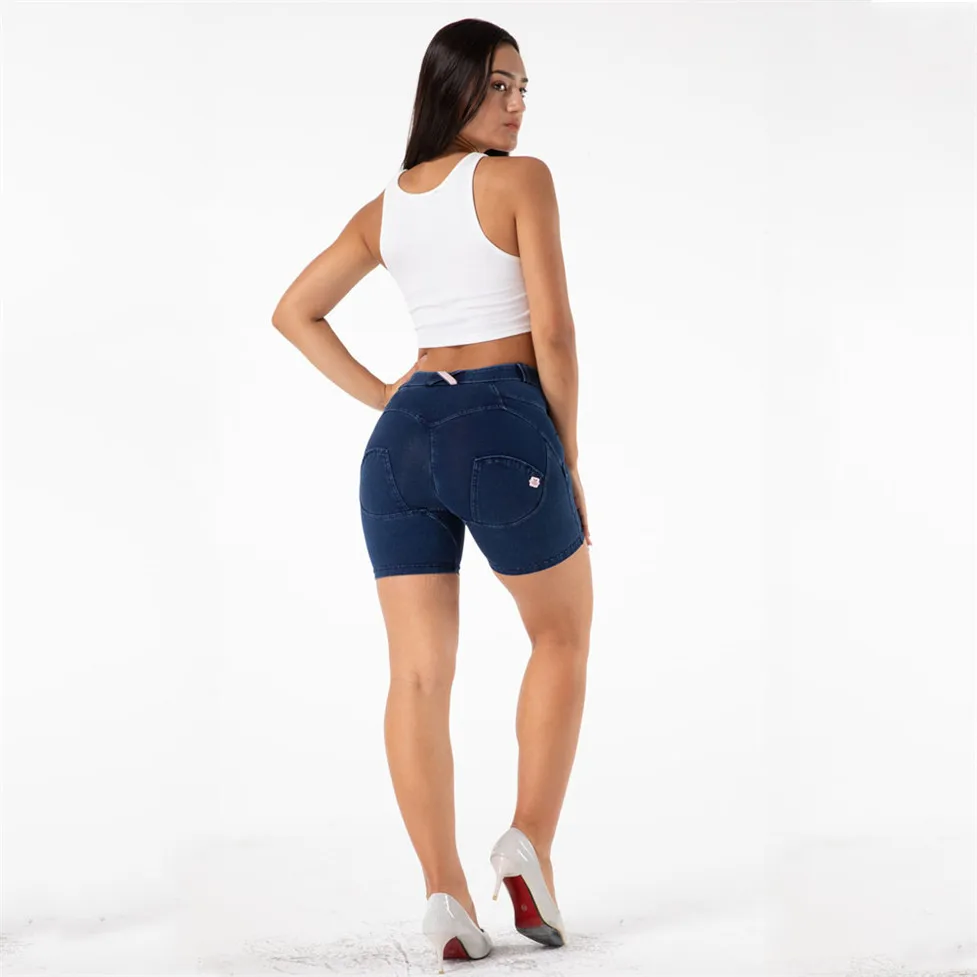 Shascullfites Butt Lift Shorts Damen Firm Control Knickers Mittlere Taille Dunkelblau Sommer 2023, Streetwear-Shorts – Detail 6