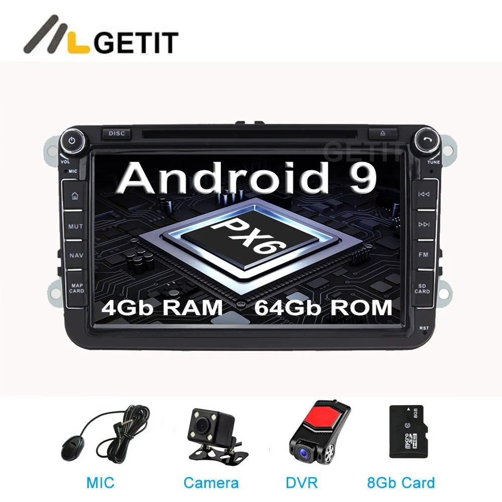 

DSP 64G PX6 8" Android 9.0 Car DVD Player Radio for VW PASSAT CC Jetta Golf 5 6 Tiguan Touran Caddy EOS Sharan polo Leon Toledo