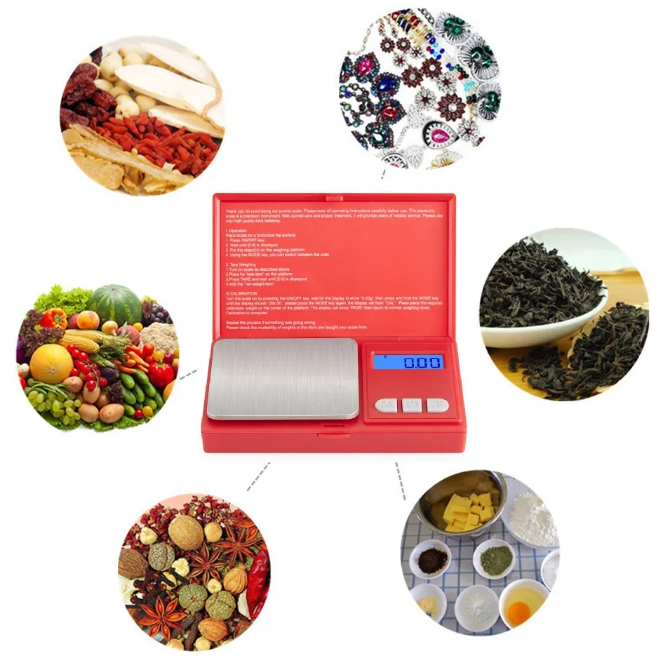 Jewelry Mini Stainless Steel Digital Pocket Scale Gold Gram Balance Weight Portable