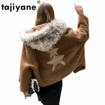 

Real Fur Coat Autumn Winter Coat Women Clothes 2018 Hooded Wool Jacket Sheep Shearling Fur Korean Vintage Slim Women Tops ZT1092