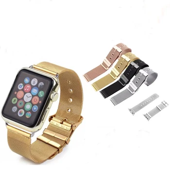 

Watch Band Strap for Apple Watch Band Apple Strap 3 4 Generation Iwatch Milanese Watch with 38 40 42 44mm Men Gold Buckle Band