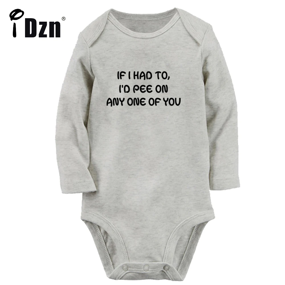

iDzn NEW I'd Pee On Any One Of You Baby Boys Fun Rompers Baby Girls Cute Bodysuit Newborn Long Sleeves Jumpsuit Soft Clothes