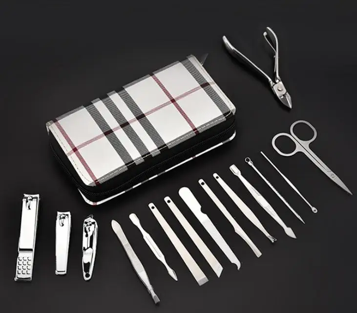 100 Набор 15 в 1 портативный маникюрный набор Профессиональный Машинка для стрижки ногтей щипчики для ногтей набор для ухода ножницы для педикюра Нож искусство SN085