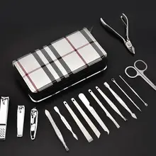 100 Набор 15 в 1 портативный маникюрный набор Профессиональный Машинка для стрижки ногтей щипчики для ногтей набор для ухода ножницы для педикюра Нож искусство SN085