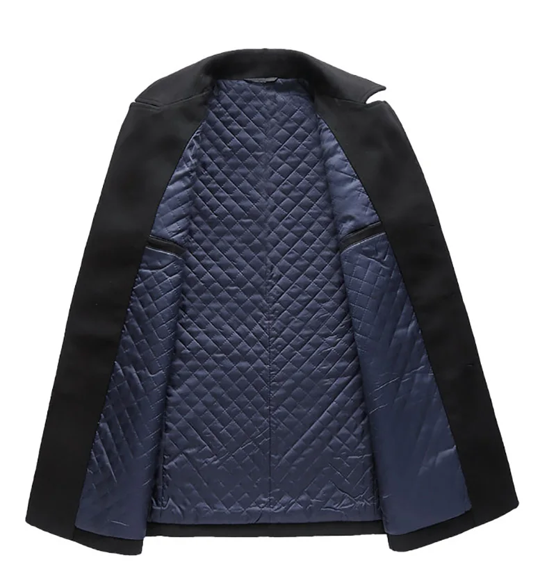 2019 новое осенне-зимнее мужское шерстяное пальто Классическая двубортная хлопковая подкладка Мужская Толстая черная/серая длинная куртка