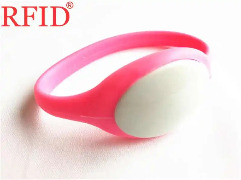 1pcs Pink ID 125 кГц T5577 перезаписываемый браслет RFID водонепроницаемый силиконовый браслет близость для контроля доступа много цветов на выбор - Цвет: 1pcs Pink